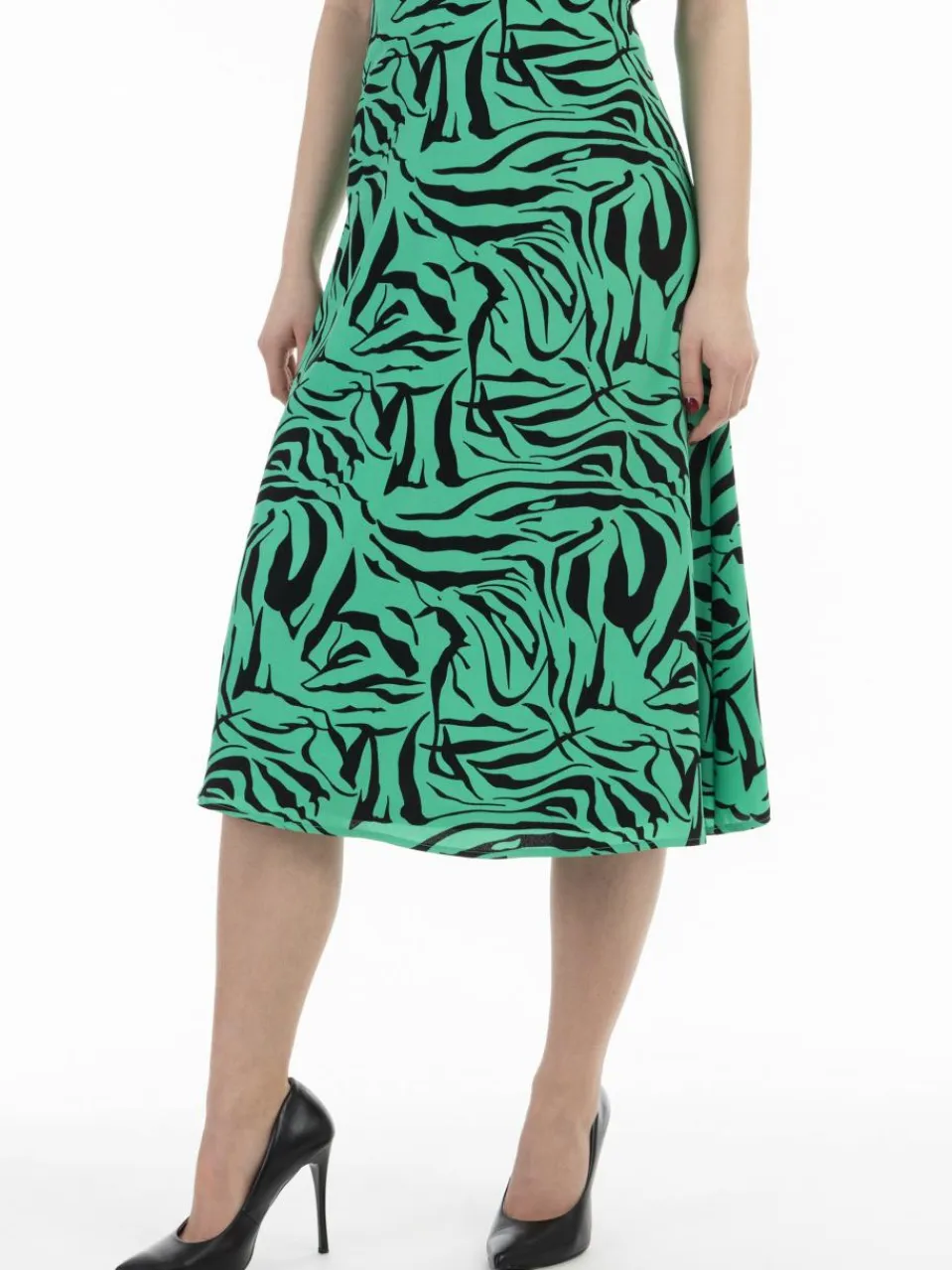 Faina Röcke<Damen Midirock grün gemustert