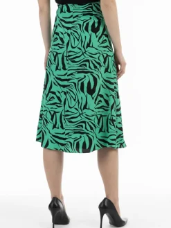 Faina Röcke<Damen Midirock grün gemustert