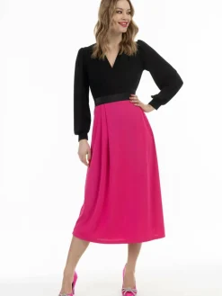 Faina Röcke<Damen Midirock pink uni