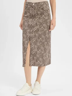 comma casual identity Röcke<Damen Midirock schoko sand gemustert