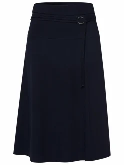 Frank Walder Röcke<Damen Midirock marine blau uni