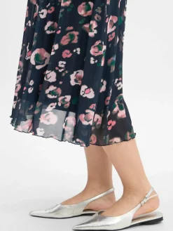 Nümph Röcke<Damen Midirock - Numilina marine rosa gemustert