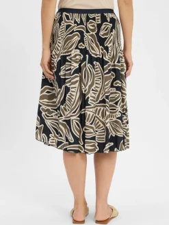 Opus Röcke<Damen Midirock - Ribane marine schilf gemustert