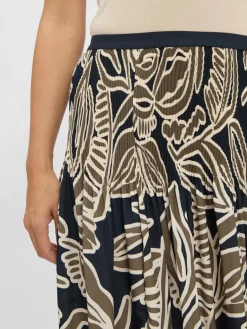 Opus Röcke<Damen Midirock - Ribane marine schilf gemustert