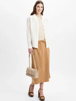 Opus Röcke<Damen Midi-Rock - Ringa camel uni