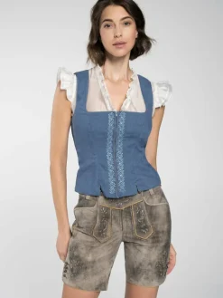 Spieth & Wenksy Blusen<Damen Mieder - Feuer blau bedruckt