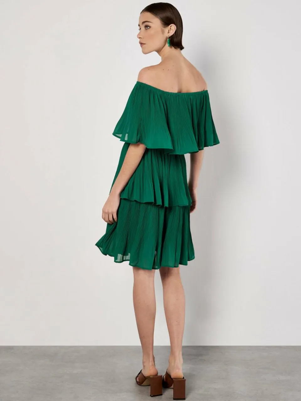 Apricot Kleider<Damen Minikleid grün uni