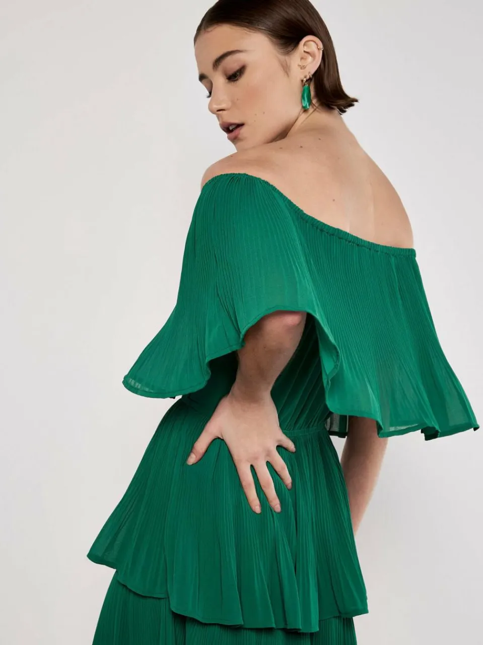 Apricot Kleider<Damen Minikleid grün uni