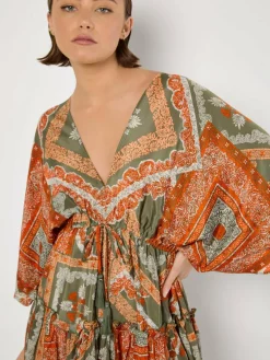 Apricot Kleider<Damen Minikleid grün gemustert