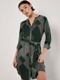 Apricot Kleider<Damen Minikleid grün gemustert