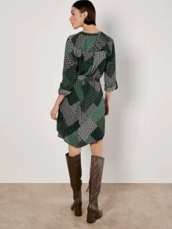 Apricot Kleider<Damen Minikleid grün gemustert