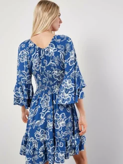 Apricot Kleider<Damen Minikleid blau gemustert