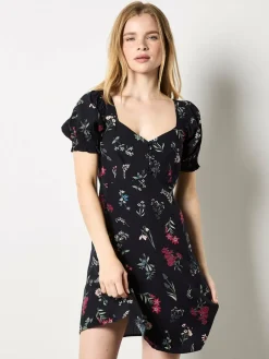 Apricot Kleider<Damen Minikleid schwarz gemustert