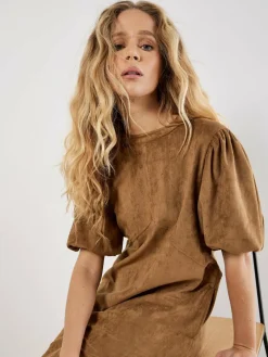 Apricot Kleider<Damen Minikleid braun uni