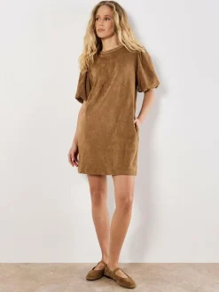 Apricot Kleider<Damen Minikleid braun uni