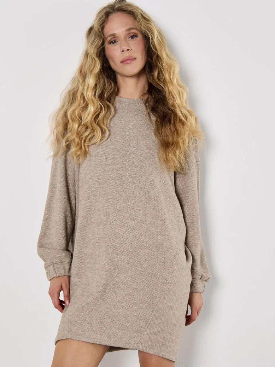 Apricot Kleider<Damen Minikleid beige uni