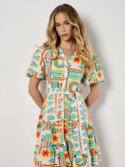 Apricot Kleider<Damen Minikleid mehrfarbig gemustert