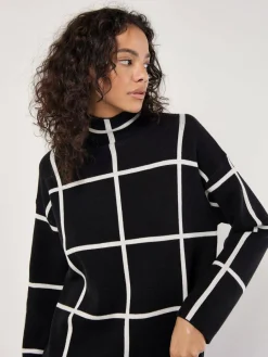 Apricot Kleider<Damen Minikleid schwarz kariert