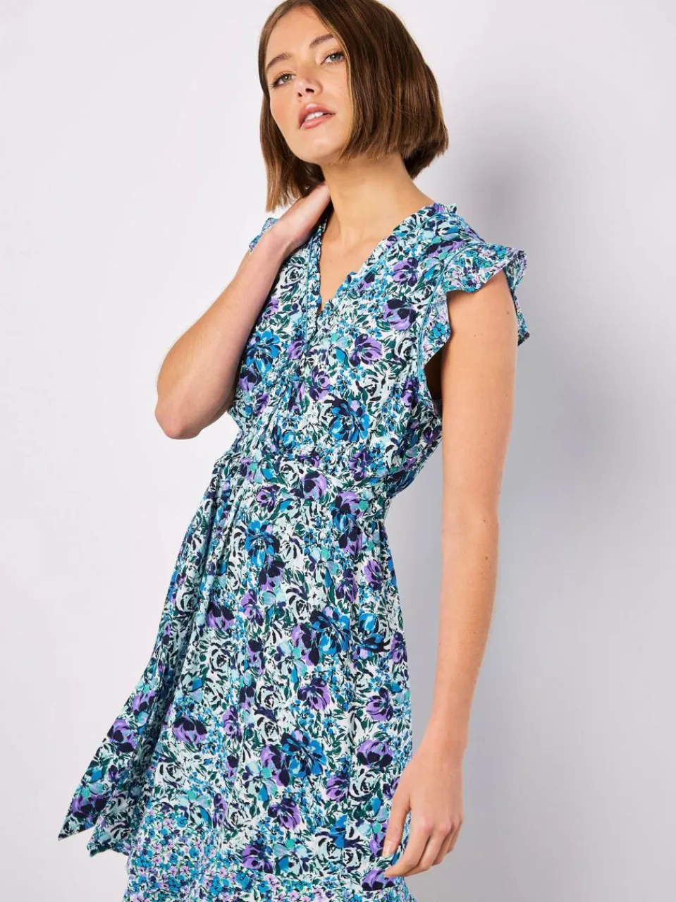 Apricot Kleider<Damen Minikleid blau gemustert