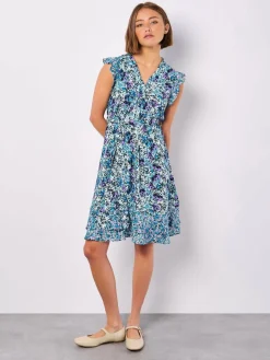 Apricot Kleider<Damen Minikleid blau gemustert