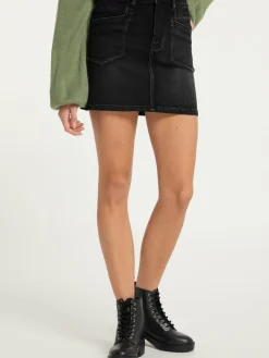 MyMo Röcke<Damen Minirock schwarz meliert