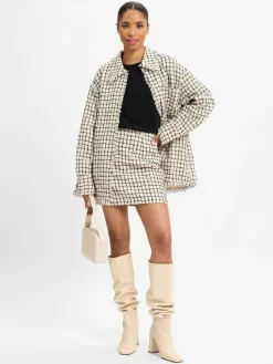 EDITED Röcke<Damen Minirock - Josie weiß schwarz kariert