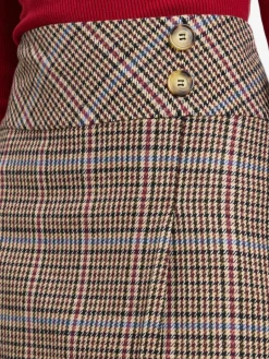 Franco Callegari Röcke<Damen Minirock mit Wollanteil melange bordeaux kariert