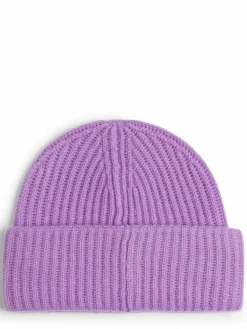 Marie Lund Mützen & Hüte<Damen Mütze aus Kaschmir flieder uni
