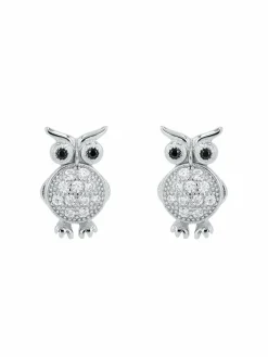 amor Schmuck<Damen Ohrstecker schwarz uni