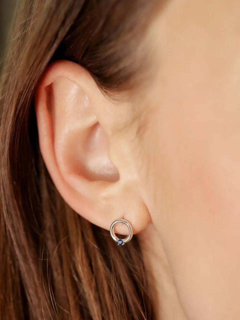 amor Schmuck<Damen Ohrstecker blau uni