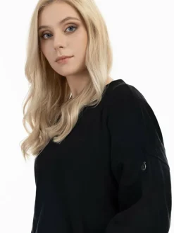 Dreimaster Sweatshirts & Sweatjacken<Damen Oversize Sweatshirt schwarz uni