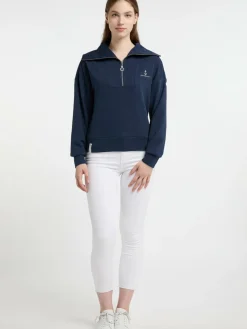 Dreimaster Sweatshirts & Sweatjacken<Damen Oversized Sweatshirt blau uni