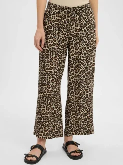 zero Hosen<Damen Palazzo Hose beige braun gemustert