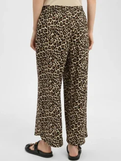 zero Hosen<Damen Palazzo Hose beige braun gemustert