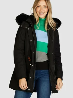 Navigazione Jacken & Westen<Damen Parka schwarz uni