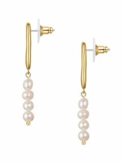 Yokoamii Schmuck<Damen Perlen-Ohrhänger weiß uni