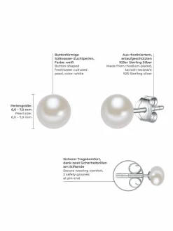 Valero Pearls Schmuck<Damen Perlen-Ohrstecker weiß uni