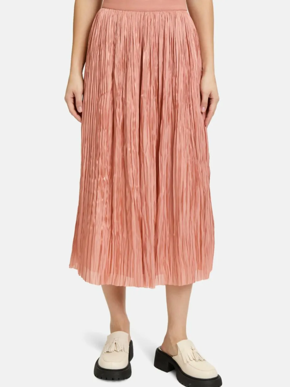 Cartoon Röcke<Damen Plisseerock aprikot uni