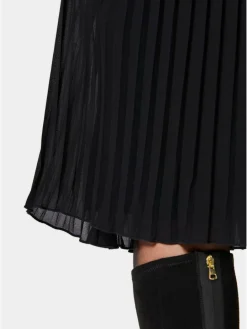 Goldner Röcke<Damen Plisseerock - Schwingender Plisseerock schwarz uni