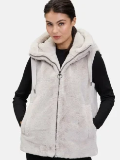 Betty Barclay Jacken & Westen<Damen Plüschweste grau uni