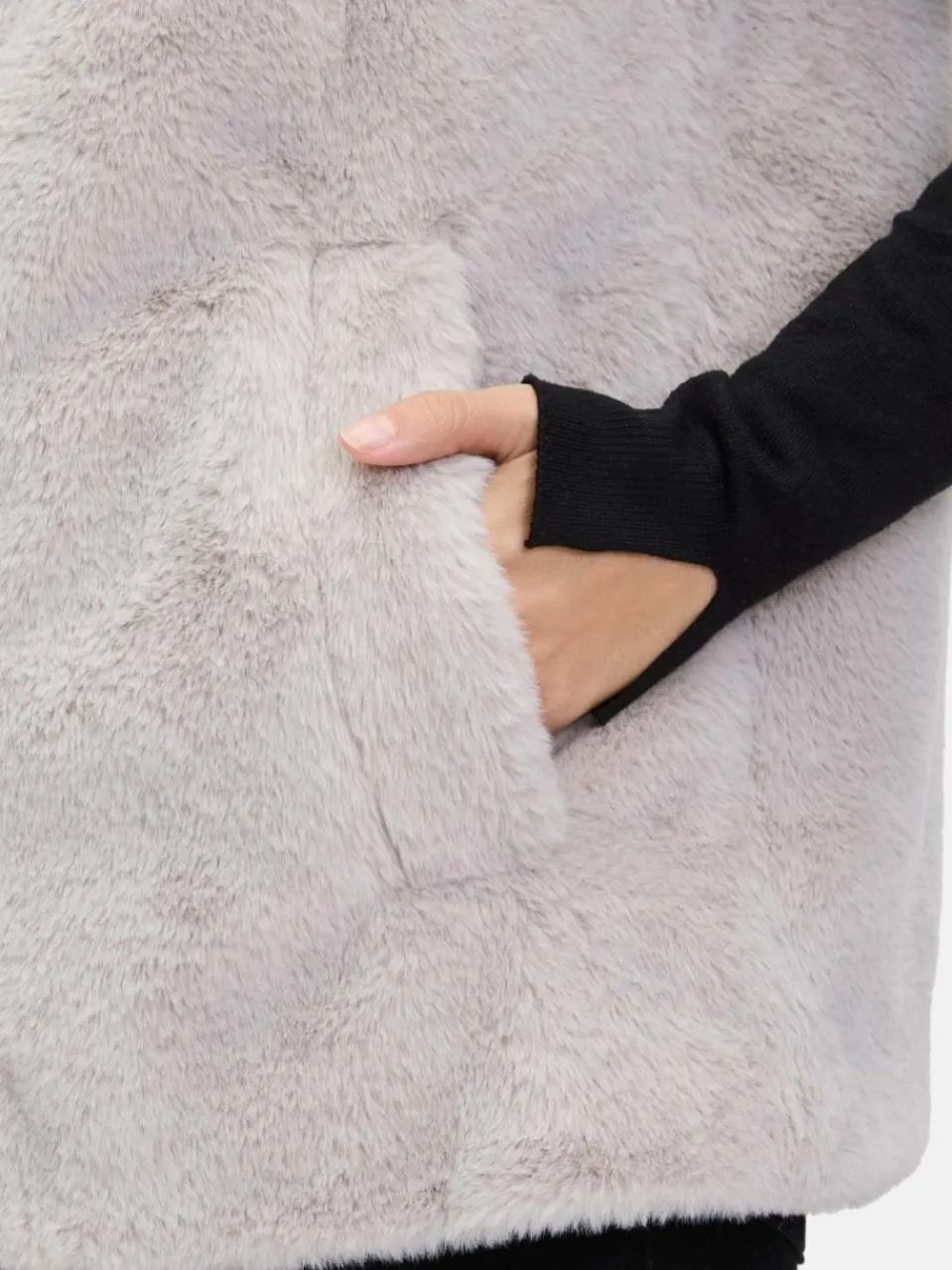 Betty Barclay Jacken & Westen<Damen Plüschweste grau uni