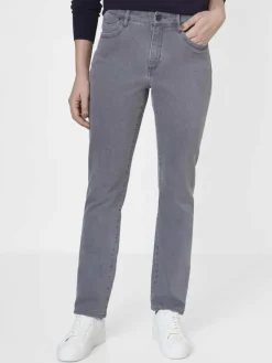 Paddock`s Jeans<Damen 5-Pocket Jeans - PAT Slim Fit grau uni