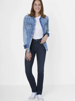 Paddock`s Jeans<Damen 5-Pocket Jeans - PAT Slim Fit schwarz uni