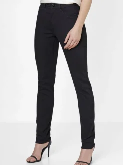 Paddock`s Jeans<Damen 5-Pocket Jeans - PAT Slim Fit schwarz uni