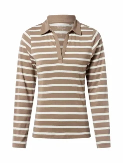 brookshire Shirts & Tops<Damen Poloshirt taupe weiß gestreift