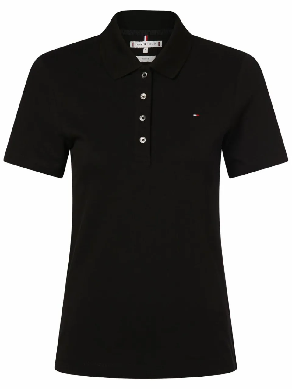 Tommy Hilfiger Shirts & Tops<Damen Poloshirt schwarz uni