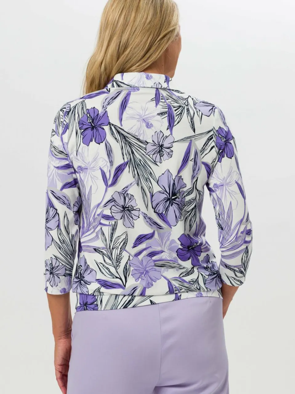 Frank Walder Shirts & Tops<Damen Poloshirt mehrfarbig gemustert