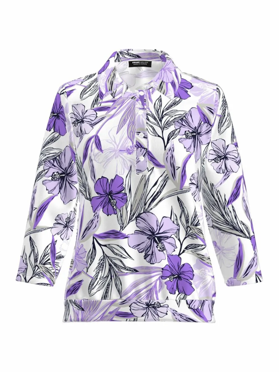 Frank Walder Shirts & Tops<Damen Poloshirt mehrfarbig gemustert