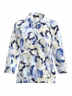 Frank Walder Shirts & Tops<Damen Poloshirt mehrfarbig gemustert