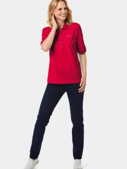 Goldner Shirts & Tops<Damen Poloshirt - Poloshirt in hochwertiger Pikee-Qualität rot uni